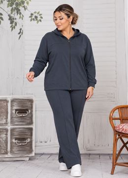 Immagine di 2 PIECE ELEGANT NAVY SUIT WITH SUBTLE SPARKLE - ZIP UP